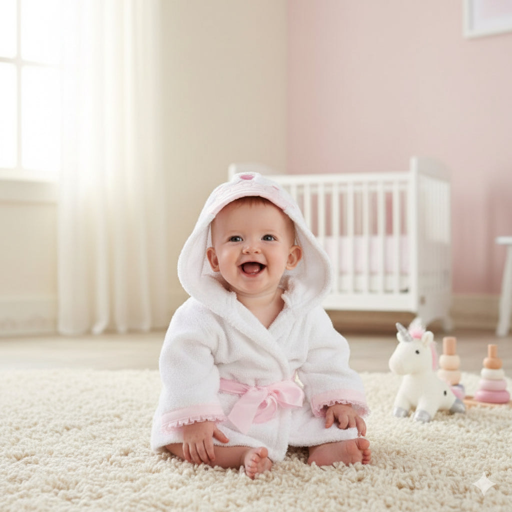 Albornoz Infantil con Capucha – Diseño Animal, Suavidad y Absorción para el Baño