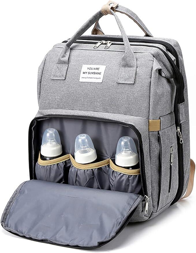 Mochila Multifuncional para Mamá – Cambiador, Cuna Portátil y Gran Capacidad para el Día a Día
