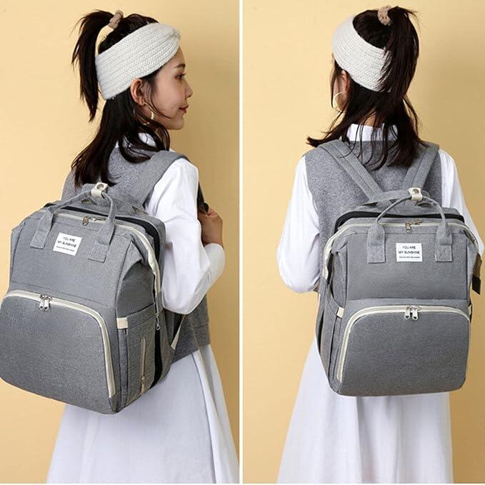 Mochila Multifuncional para Mamá – Cambiador, Cuna Portátil y Gran Capacidad para el Día a Día
