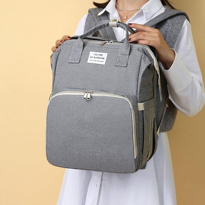 Mochila Multifuncional para Mamá – Cambiador, Cuna Portátil y Gran Capacidad para el Día a Día