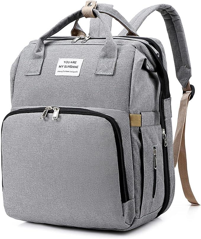 Mochila Multifuncional para Mamá – Cambiador, Cuna Portátil y Gran Capacidad para el Día a Día